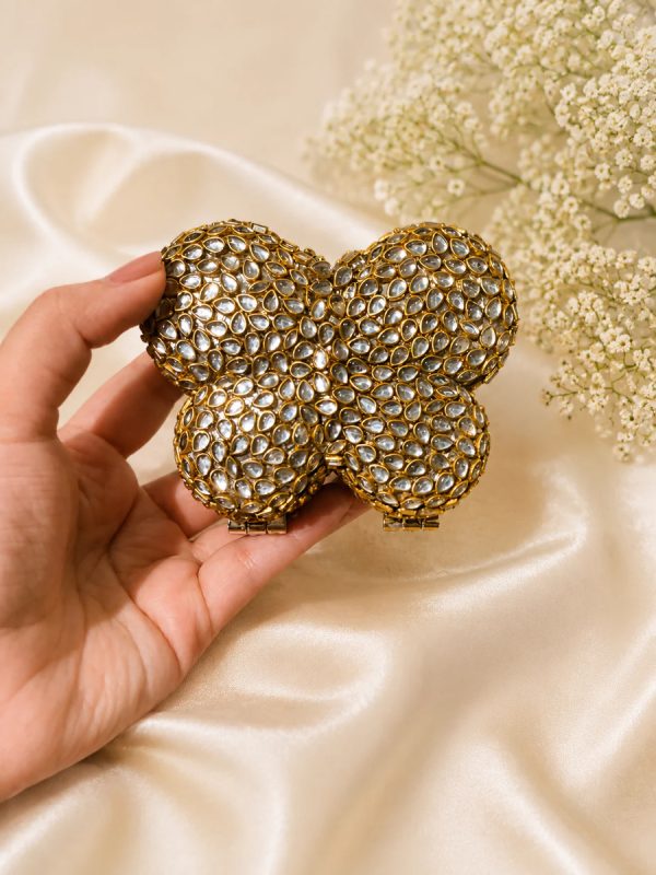 46EbS Butterfly Kundan Clutch