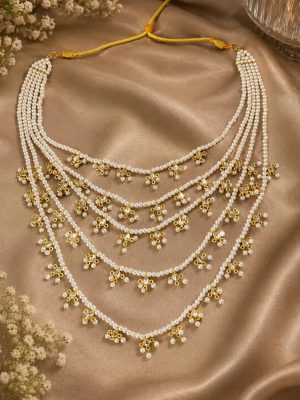 Layered Pearl Kundan Necklace