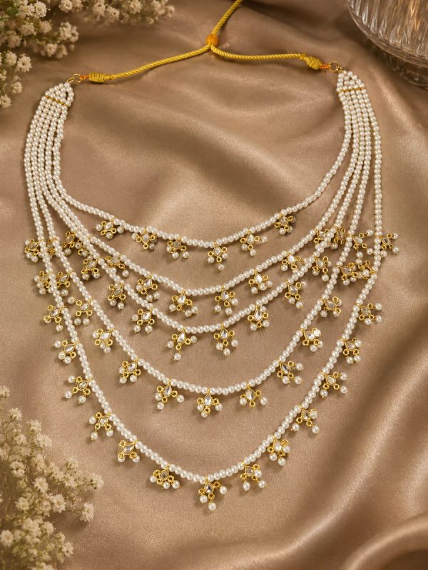 Layered Pearl Kundan Necklace